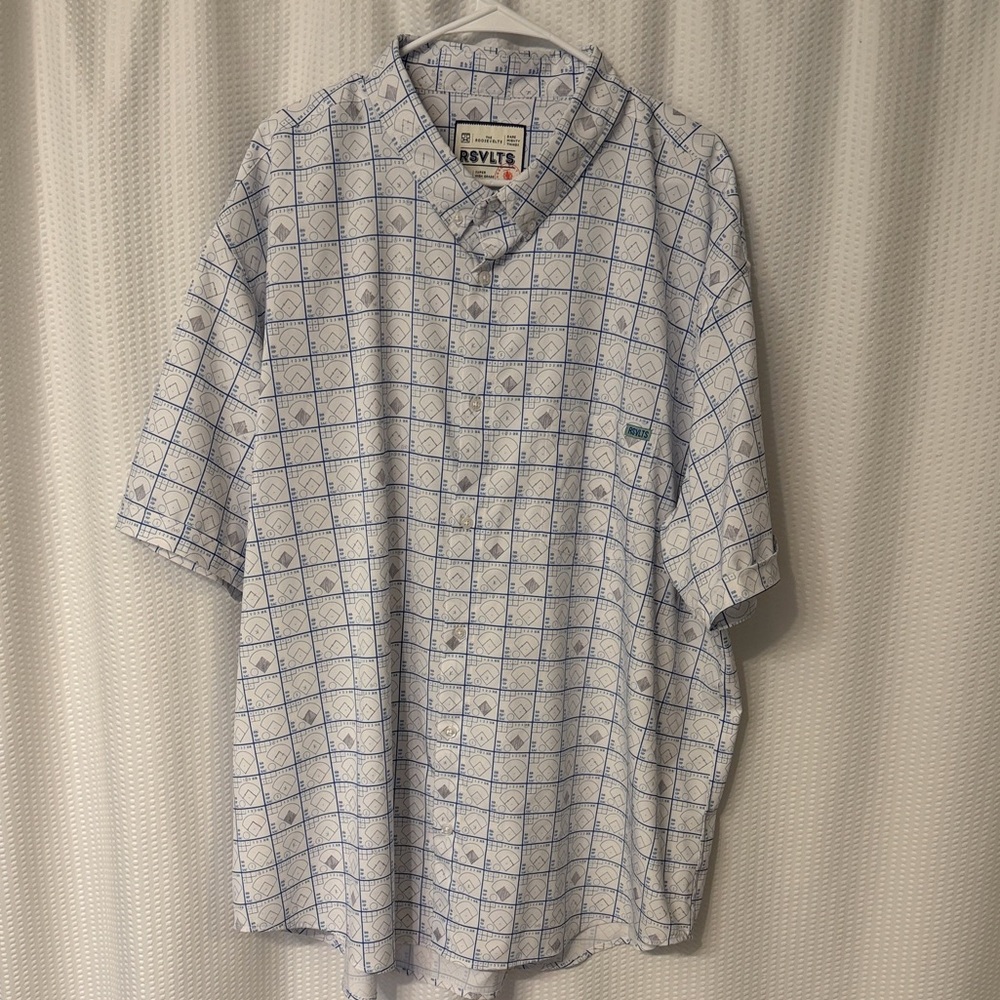RSVLTS White and Blue Baseball Men's Shirt The Scorekeeper
